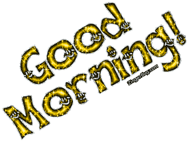 Błyszczący napis good morning